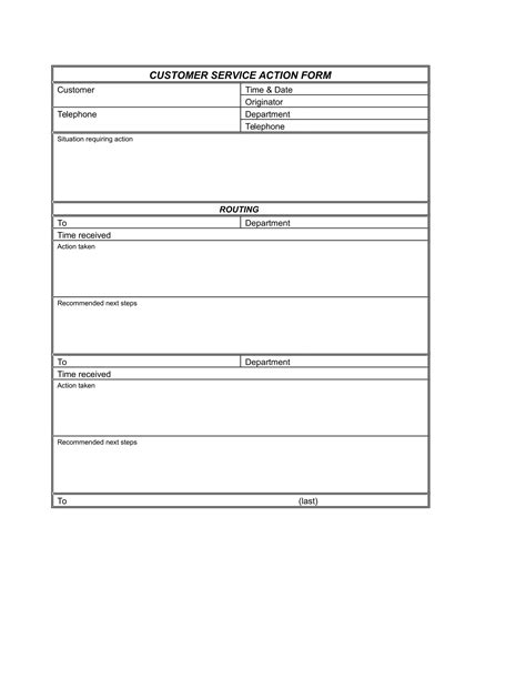 Free 3 Customer Service Action Forms In Pdf Ms Word
