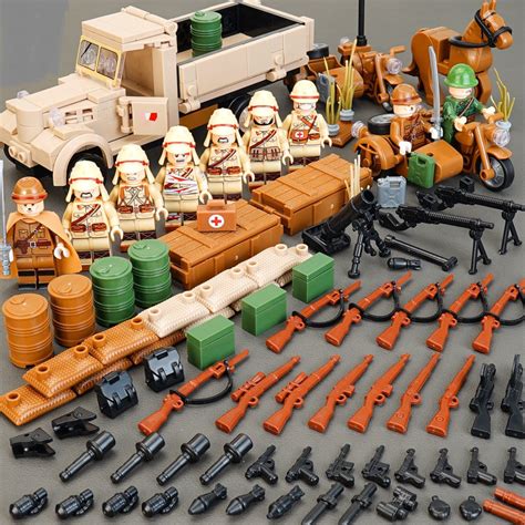 Custom Ww2 Japanese Army Soldiers Military Set Weapons Compatible Lego