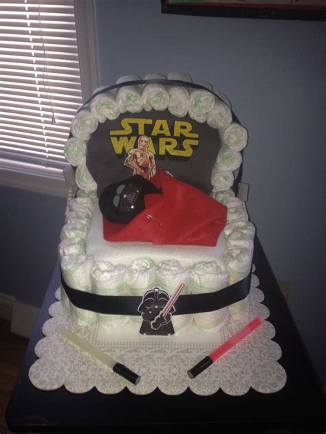 Star Wars Inspired Diaper Cake Includes Wipes And T Shirt For Baby