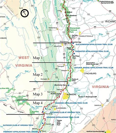 Appalachian Trail Map Virginia Section Virginia Map