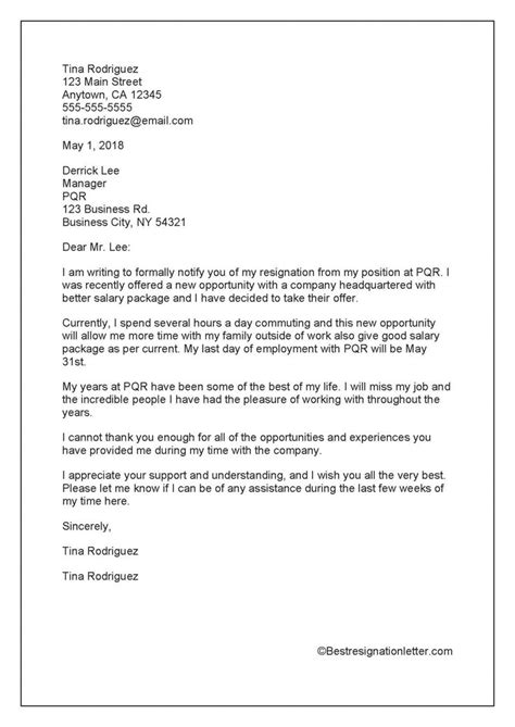 Browse Our Image Of Resignation Letter Due To New Job Opportunity For