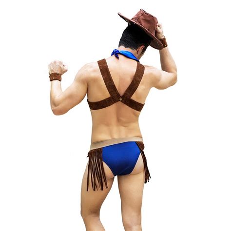 Jsy Mens Sexy Wild West Western Cowboy Costume Lingerie Inc