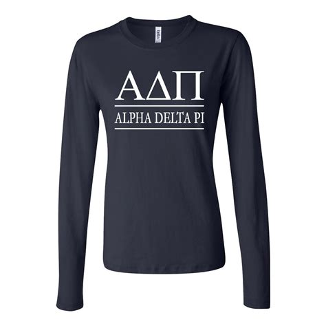 Alpha Delta Pi Fitted Long Sleeve Tshirt Adpi T Shirt Alpha Etsy