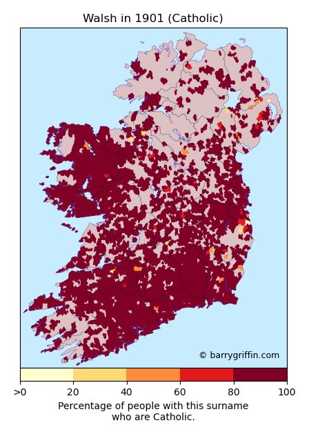 Walsh Surname Maps Of Ireland
