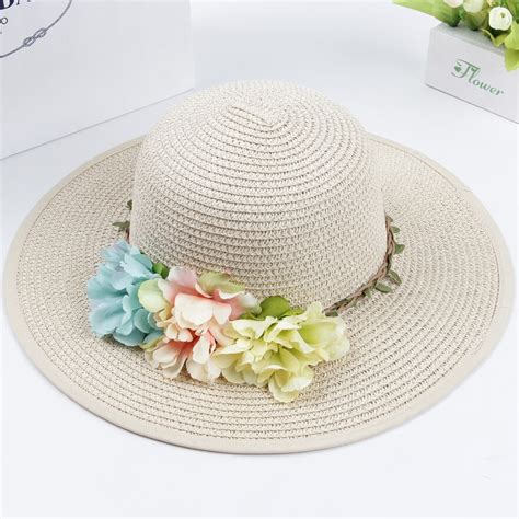 7 Colors2015 Girls Summer Hats New Straw Baby Sun Hat With Flowers