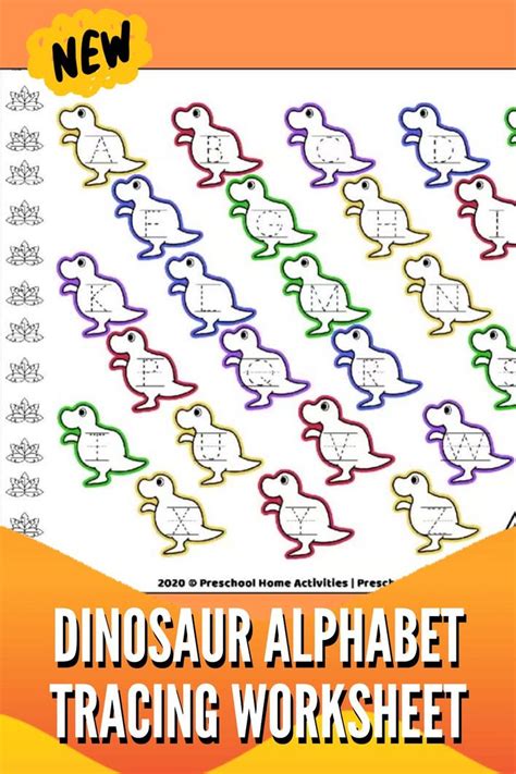 Dinosaur Alphabet Tracing Worksheet Free Printable Video Dinosaur