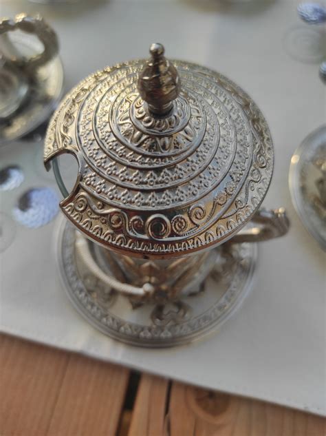 Turkish Silver Tea Cups Set For Person Luxury Turkish Tea Etsy
