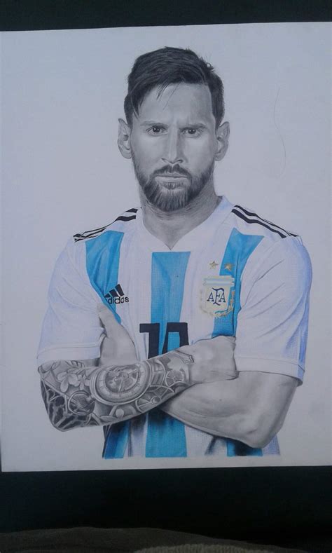 Dibujo De Leo Messi Con Lápices De Gráfito Y De Color Fabercastell