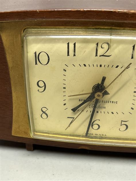 Ge General Electric Telechron Alarm Clock Vintage Mid Century H