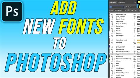 How To Add Fonts To Photoshop Youtube