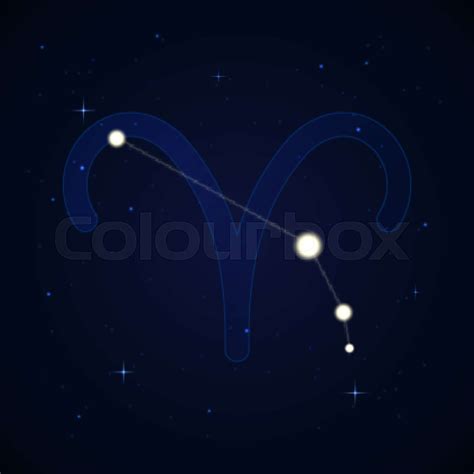 Aries The Ram Constellation And Zodiac Sign On The Starry Night Sky