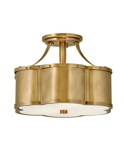 Hinkley Chance Quatrefoil Ceiling Light In Heritage Brass