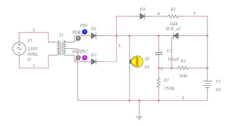 Emergency Light System Using Scr Multisim Live