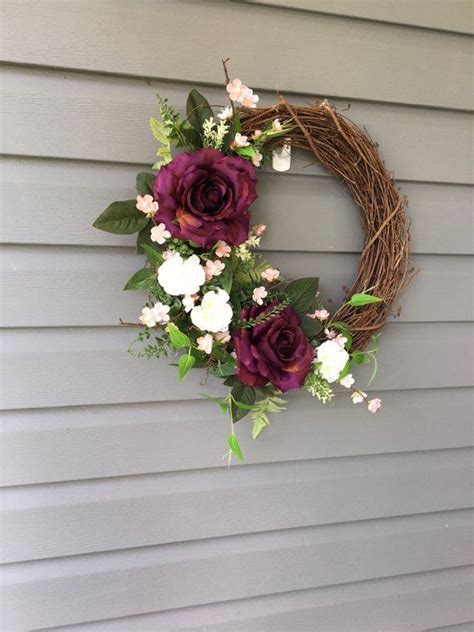 Colorful, light, and airy this hydrangea and rose design will add charm and brighten any door. Summer Wreath for Front Door Modern Wreath Floral Wreath ...