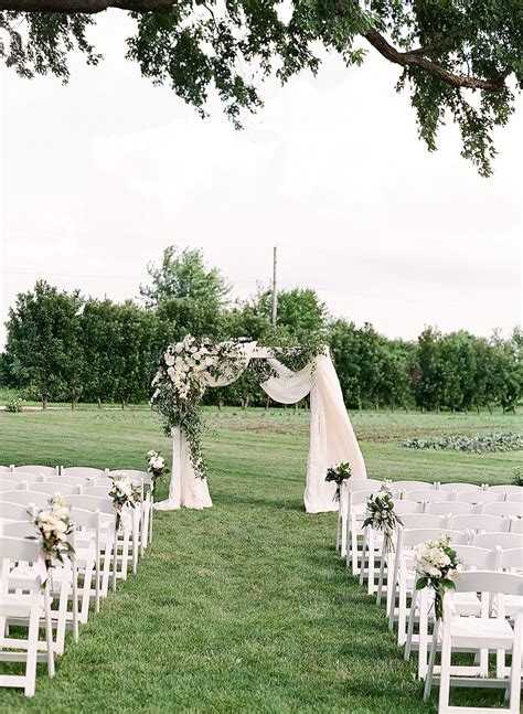 Weddings Elburn Heritage Prairie Farm Outdoor Wedding Altar