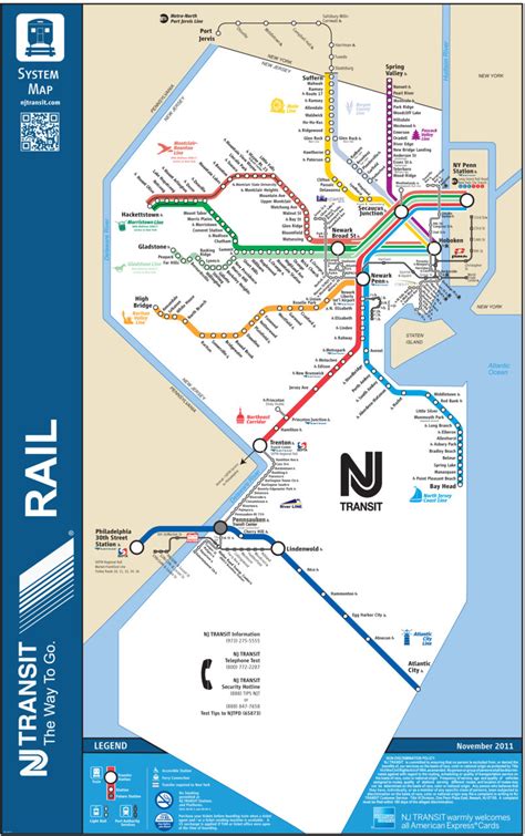 Official Map New Jersey Transit Rail System This Transit Maps