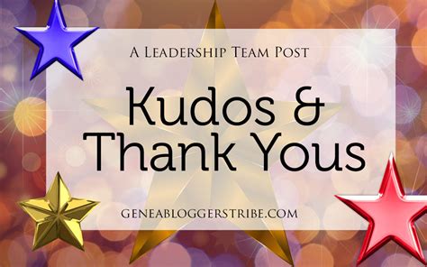 Kudos And Thank Yous Geneabloggers