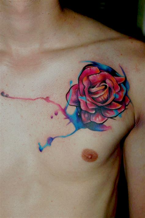 Body art tattoos tattoos cover tattoo japanese tattoo rose chest tattoo japanese sleeve tattoos beauty tattoos dragon. Red Rose Chest Tattoo For Men | Tattooshunt.com