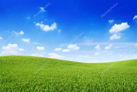 Green Grass Hill And Clear Blue Sky Stock Photo By ©rawpixel 52449889