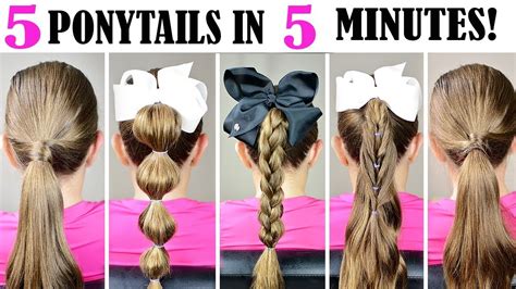 5 Ponytails In 5 Minutes Quick And Easy Ponytail Hairstyles For