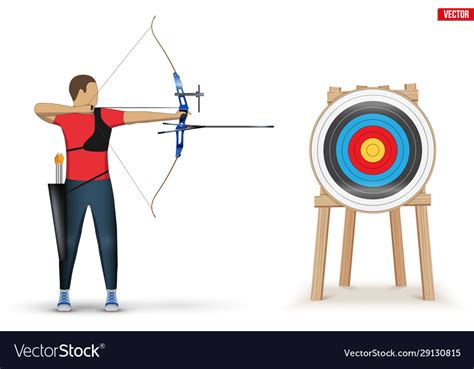 Archer Man With Bow Archery Sport Royalty Free Vector Image