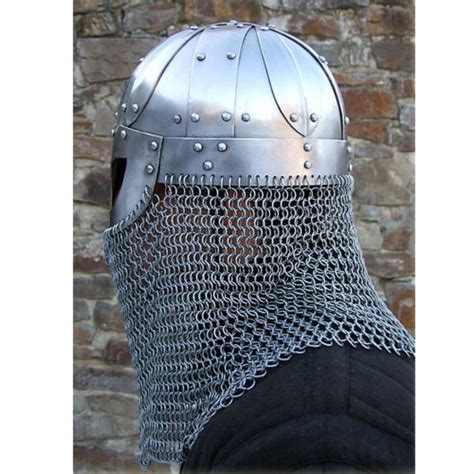 Viking Helmet Battle Armor 18g Steel And Chainmail — Medieval Depot