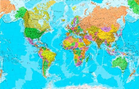 Χάρτης Παγκόσμιος Πολιτικός And Γεωφυσικός Wall Maps Map Poster