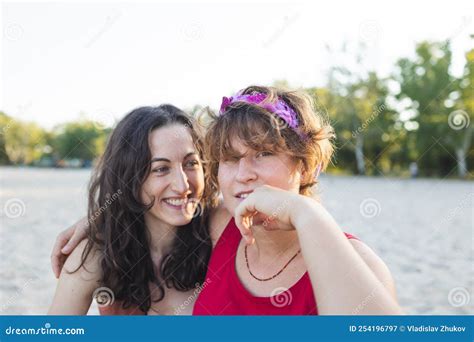 lesbian couple on the beach stock image image of lgbtq partner