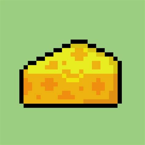 Premium Vector Slice Of Cheese With Pixel Art Style