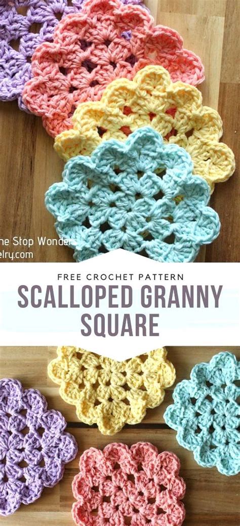 Scalloped Granny Square Free Crochet Pattern Classic Granny Squ