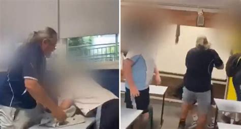 Nsw Teacher Charged After Being Filmed Brawling With Student In