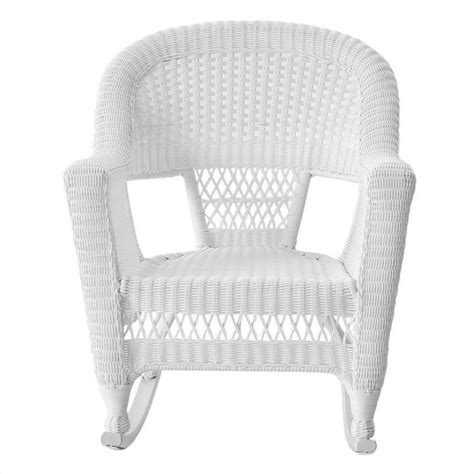Outdoor wicker chairs white near me, bay spring haven brown golden honey driftwood greyour frames are limited stock up before they run out this resin wicker chairs outdoor dining sets find the home. Jeco Rocker Wicker Chair in White (Set of 2) Transitional ...