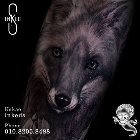 Fox Reality Black Work Tattoo By Dx2 Tattooer Of Inkeds Blackwork