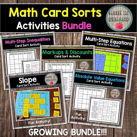 Math Card Sort Activities Sorting Cards Sorting Activities Math