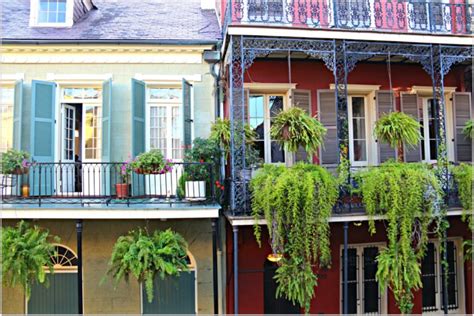 Hanging Baskets And Balconies In The French Quarter New Orleans