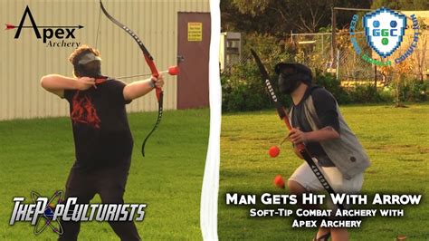 Man Gets Hit With Arrow Soft Tip Combat Archery With Apex Archery