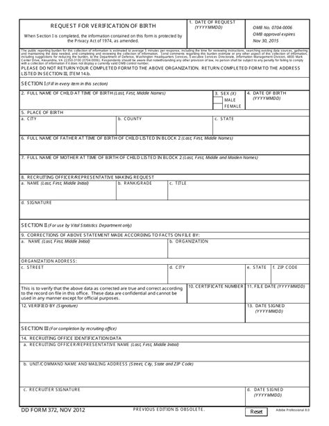 Dd Form 372 Fill Out Sign Online And Download Fillable Pdf