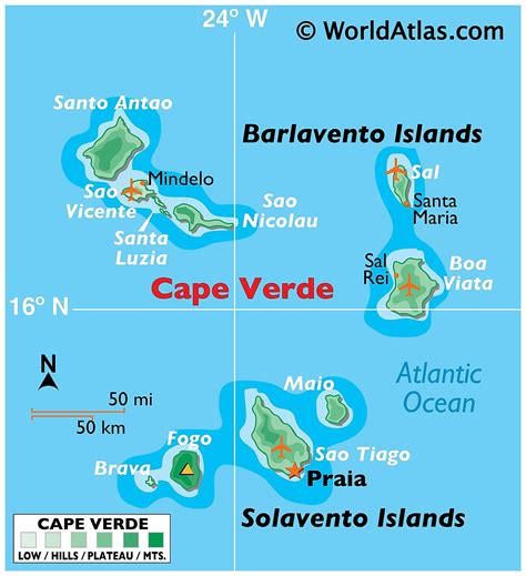 Cape Verde Physical Map Eps Illustrator Map Vector World Maps My Xxx