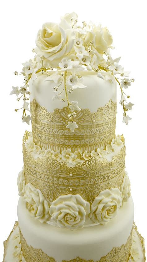 vintage wedding cake with handmade sugar flower spray decorated with diamantes and edible