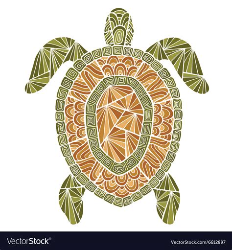 Stylized Turtle Style Zentangle Royalty Free Vector Image