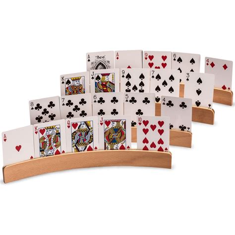 The Panorama Wooden Playing Card Holder - Set of 4 | Playing card holder, Playing card crafts ...