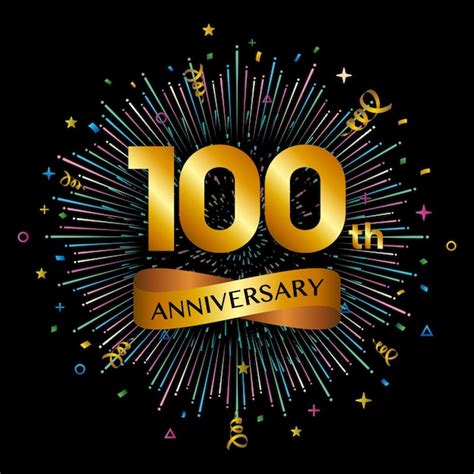 Premium Vector 100th Anniversary Celebration Logotype Golden
