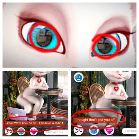Talking Angela Chatty Cat Or Kittenapper Left Eye I See A Dog Right