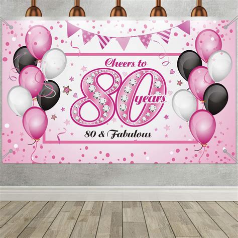 Buy Blulu Happy Th Birthday Party Backdrop Women Pink Th Birthday Backdrop Banner Photo