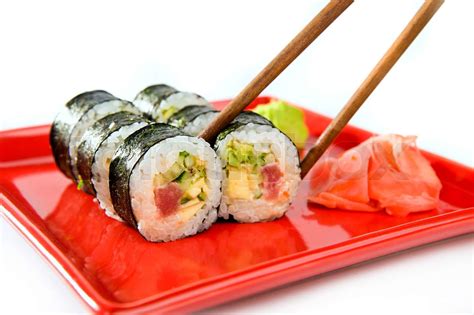 Japanese Sushi Rice Raw Fish And Seafood Stock Image Colourbox