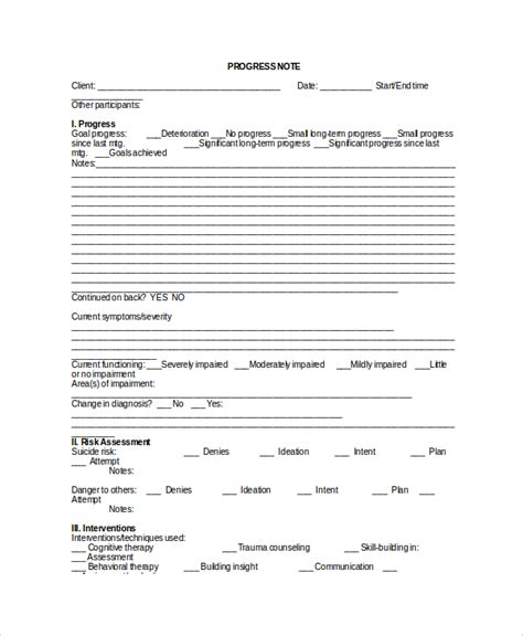 Free 5 Sample Therapy Note Templates In Pdf Ms Word