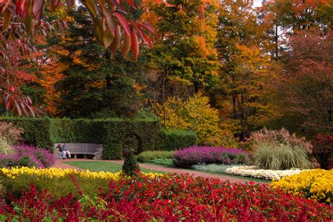 A Moment On The Flower Garden Walk During Autumns Colors At Longwood