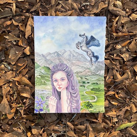 Hand Painted Original Watercolor Painting On The Way To Mount Olympus