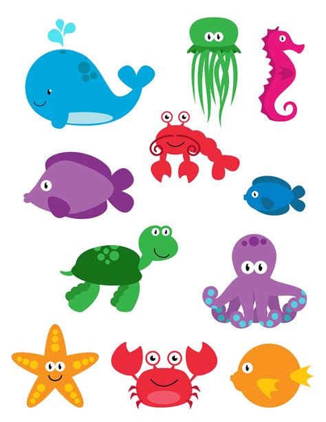 Cut Out Printable Sea Creatures