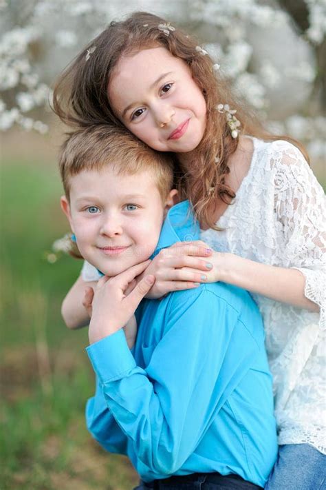 Portrait Of A Boy And Girl Stock Photo Image Of Nature 58511390